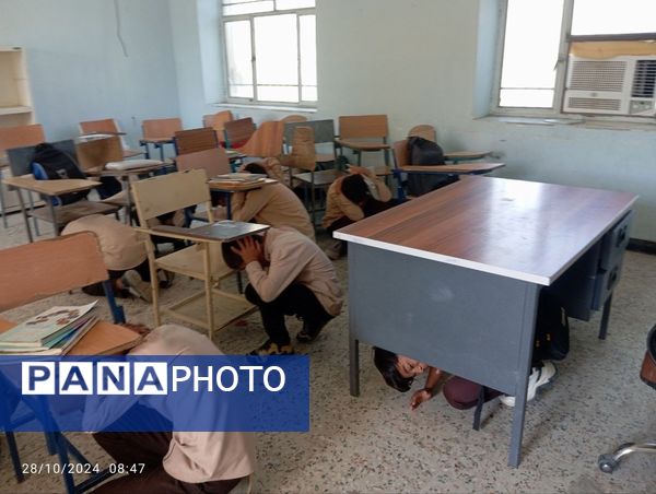 نواخته شدن زنگ پدافند غیرعامل در مدارس بشاگرد