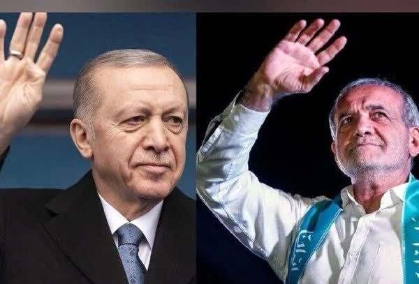 پزشکیان از اردوغان برای سفر به ایران دعوت کرد