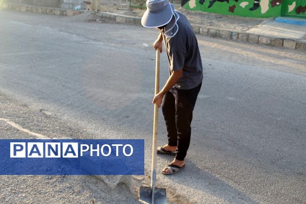 آماده‌‌‌سازی هیات مکتب‌‌‌الزهرا برای عزاداری محرم حسینی در حاجی‌‌‌آباد