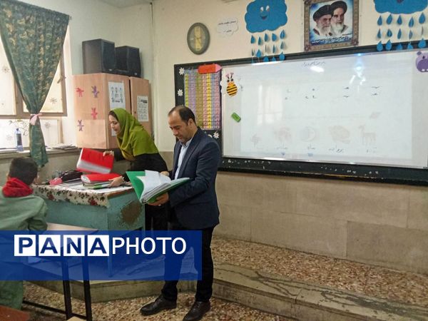 بازدید مسئولان وزارتی آموزش و پرورش شهرستان‌های تهران از مدرسه شهید رجایی شهر قدس 