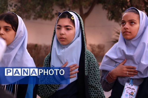 صبحگاه دانش در دبستان رجبی گرگان