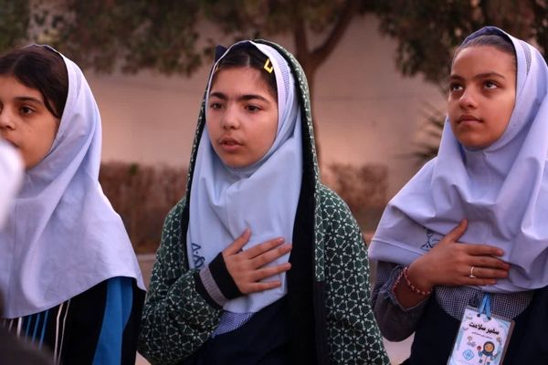 صبحگاه دانش در دبستان رجبی گرگان