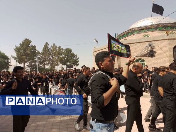 مراسم سینه زنی و علم گردانی اهالی روستای نقاب در امامزاده سید حسن روستای میرآباد