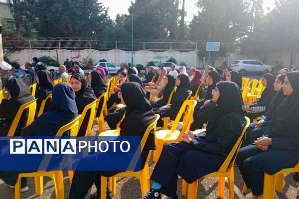 مانور بازگشایی مدارس در دبیرستان جمشیدنژاد شهرستان آمل 