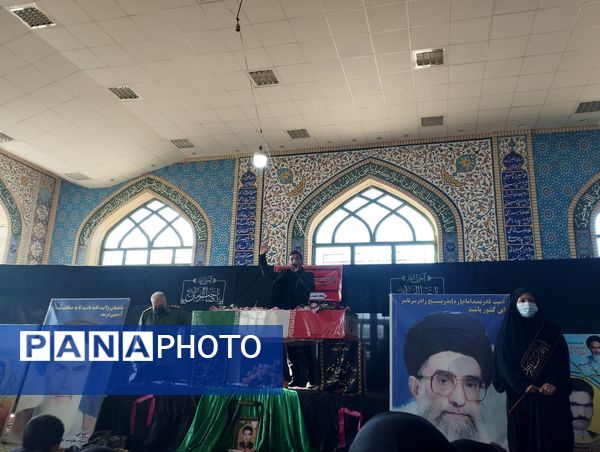 تشییع پیکر شهید گمنام به دست دانش آموزان و مردم روستای جابوز