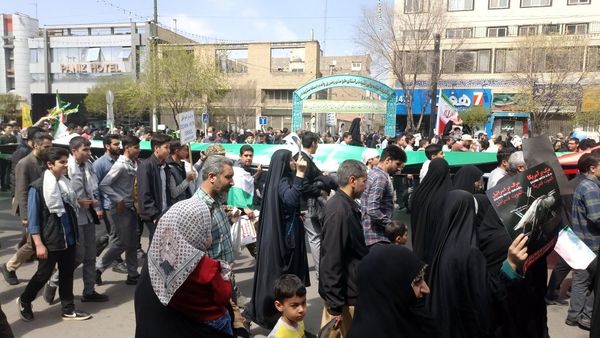 مردم مشهد با صلابت وصف نشدنی در راهپیمایی روز قدس