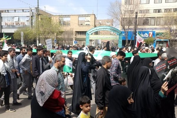 مردم مشهد با صلابت وصف نشدنی در راهپیمایی روز قدس