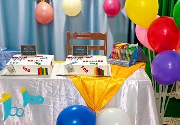 جشن یادگیری عدد 100 برای کلاس دومی‌های دبستان تصفیه‌چی‌ها