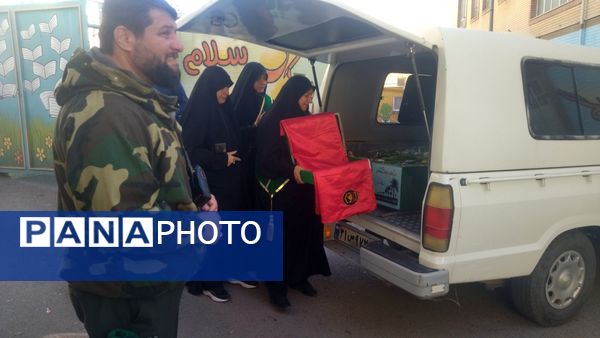 حضور پرمهابت شهید گمنام به مدرسه حضرت زینب صدرا و گرامیداشت مراسم پرچم‌گردانی امام حسین(ع) در هشتگرد