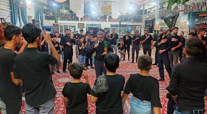 مراسم عزاداری شب تاسوعای حسینی در مسجد جامع شهر بار