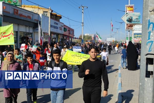 برپایی راهپیمایی باشکوه ۱۳ آبان در شهرستان شیروان