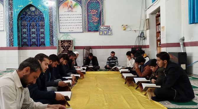 برگزاری مراسم جزء خوانی قرآن کریم در مسجد صاحب الزمان روستای ظفرآباد