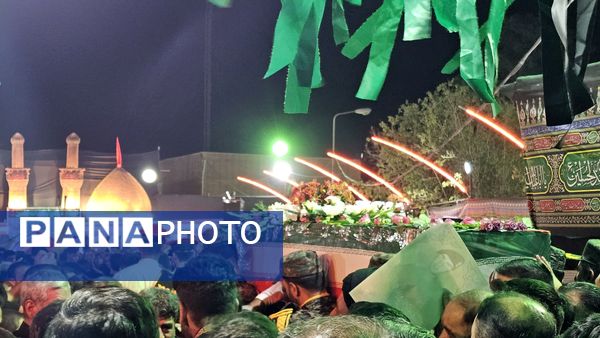 پیکر شهید فاتحی، در آغوش مجلس حسینی آرام گرفت 