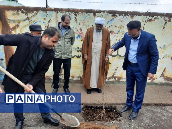 در هفته درختکاری دبیرستان دخترانه فدک تربت جام سرسبزتر شد