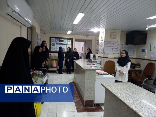حضور دانش‌آموزان شهید نصرتی در بیمارستان خاتم الانبیاء (ص)