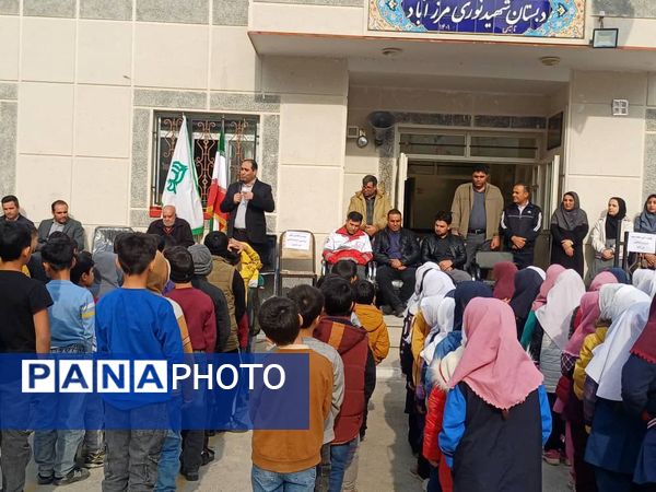 اجرای مانور سراسری زلزله در مدرسه شهید نوری مرزآباد شهرستان خدا آفرین