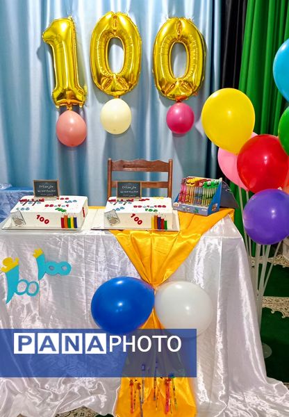 برگزاری جشن یادگیری عدد صد برای کلاس دومی‌های دبستان تصفیه چیها 