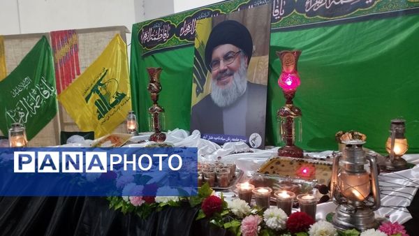مراسم گرامیداشت شهدای مقاومت و تشیع نمادین پیکر پاک شهید سید حسن نصرالله در خلیل آباد 