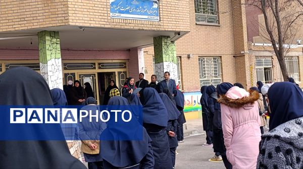 مانور زلزله در دبیرستان حضرت سکینه