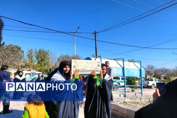  استقبال از شهدای گمنام در دبیرستان فرهیختگان شهرستان باشت