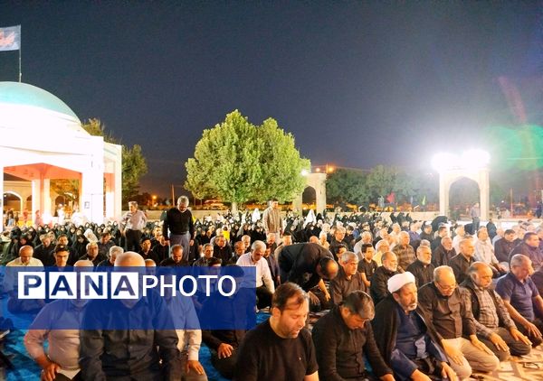 مراسم عزاداری سیدالشهدا در کنار مزار شهدای گمنام نیشابور