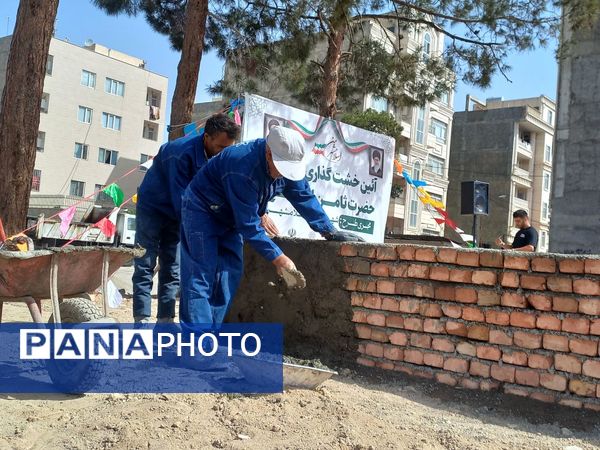آیین خشت گذاری مدرسه ثامن الحج شهرستان اسلامشهر 