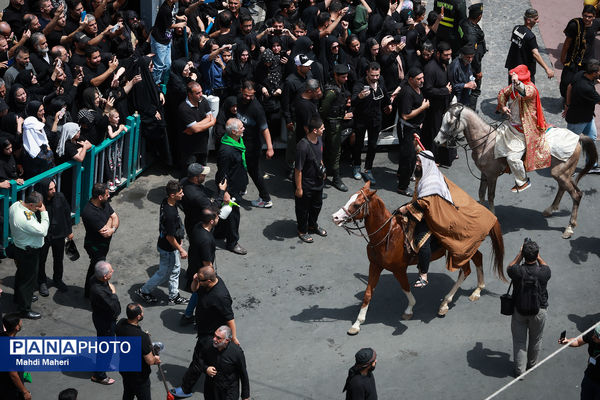 خیمه‌سوزان ظهر عاشورا در چهارراه گلوبندک تهران
