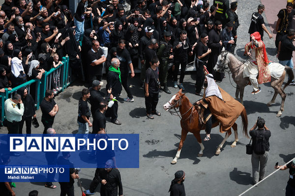 خیمه‌سوزان ظهر عاشورا در چهارراه گلوبندک تهران
