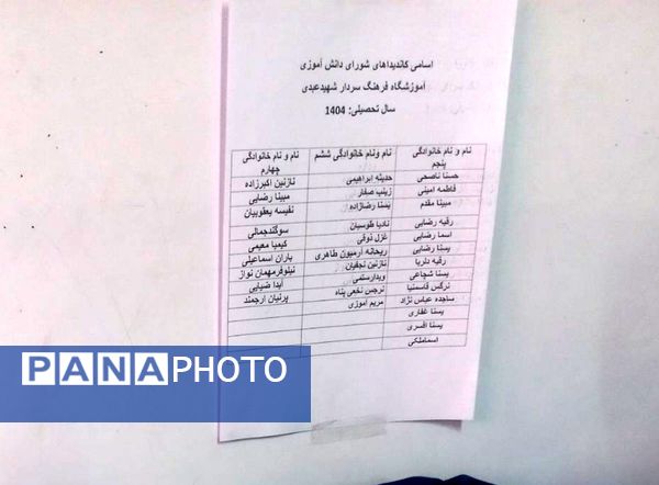 انتخابات شورای دانش آموزی در مدرسه فرهنگ خلیل آباد