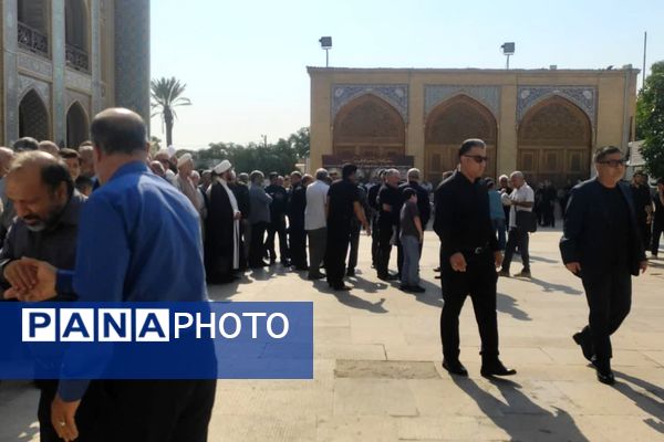 مراسم تشییع پیکر شهید جانباز حاج احمد شیخ حسینی در حرم سید علاءالدین حسین(ع)