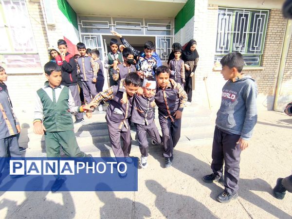 مانور زلزله در دبستان شهید پسندیده فدافن  