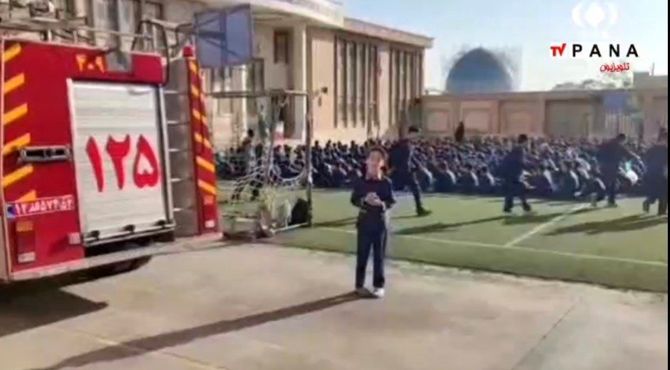 روایت دانش آموز خبرنگار دبستان ولایت ناحیه ۲ یزد از حضور آتش‌نشانان