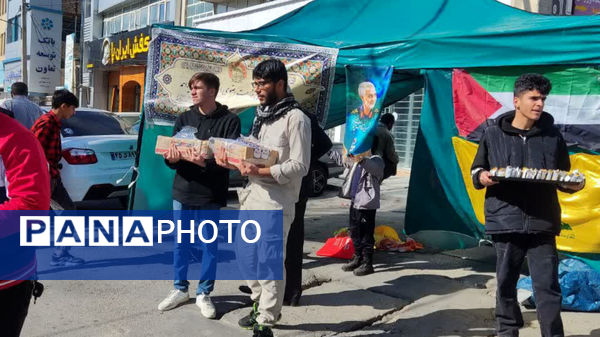 برپایی موکب پذیرایی از تجمع کنندگان جشن پیروزی فلسطین