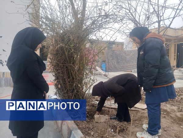 کاشت درخت در هنرستان بصیرت آشخانه