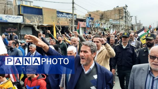 مردم صفادشت ملارد در حمایت از قدس شریف به خیابان‌ها آمدند