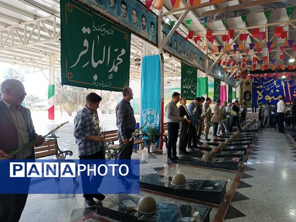 آیین غبارروبی و عطر افشانی گلزار شهدا شهرستان ملارد در هفته دفاع مقدس