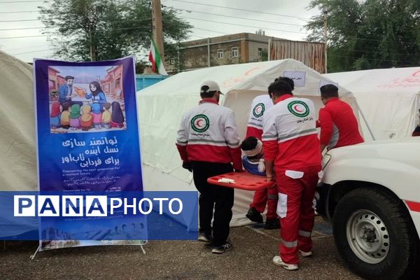 برگزاری مانور «زلزله و ایمنی» زیر بارش رحمت الهی