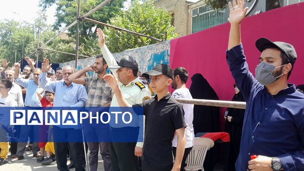  حضور بی نظیر مردن نیشابور در راهپیمایی بر علیه حمله رژیم صهیونسیتی