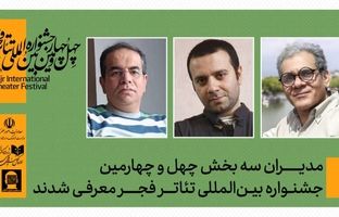 مدیران سه بخش چهل‌وچهارمین جشنواره تئاتر فجر معرفی شدند