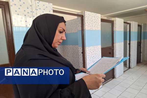 بازدید از مدرسه سعادت جهت برسی وضعیت ایمنی و بهداشت  براساس اصول آیین نامه بهداشت محیط مدارس