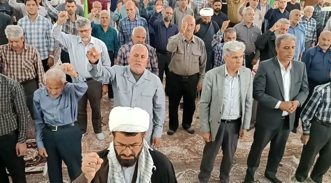  مردم شهر بهمن درنماز جمعه جنایات رژیم منحوس صهیونیستی را محکوم کردند