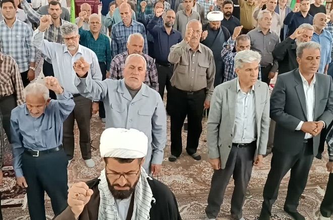  مردم شهر بهمن درنماز جمعه جنایات رژیم منحوس صهیونیستی را محکوم کردند