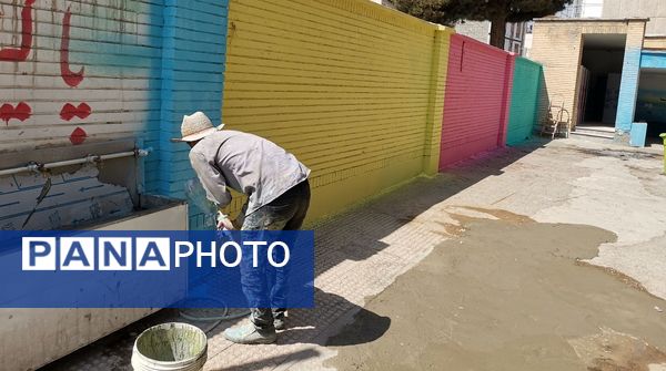 مهیا شدن دبستان شهدای گمنام ناحیه سه کرج برای بازگشایی مهر
