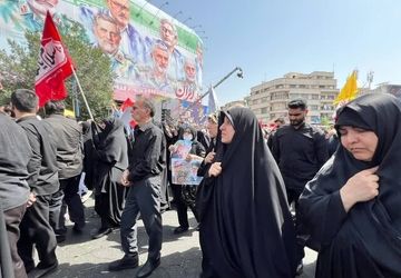 حضور معاون زنان رئیس‌جمهور در مراسم تشییع شهدای اقتدار