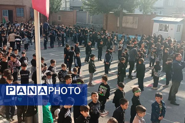 طنین نوای عشق و عزا؛ مراسم عزاداری دهه دوم فاطمیه در مدارس بهارستان‌دو