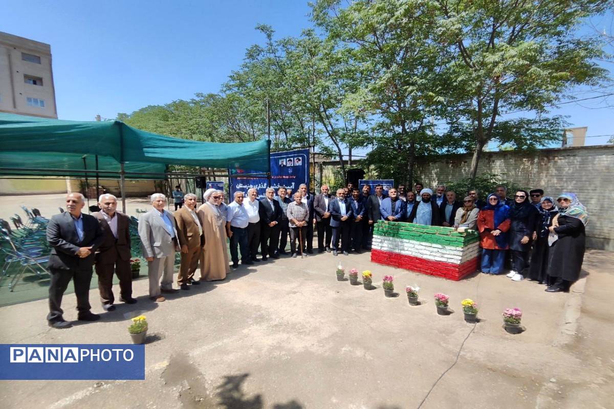 آیین خشتگذاری هنرستان اطلس روان کارا شهرستان پاکدشت