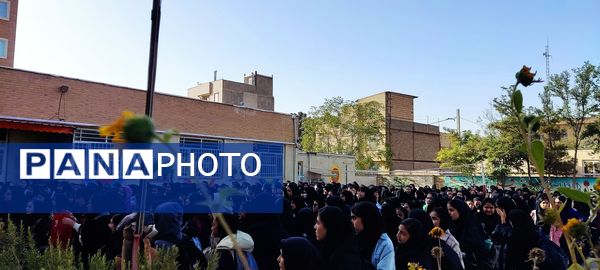 اجتماع دانش‌آموزان دبیرستان هاشمی نژاد علیه رژیم  جنایتکار صهیونیست در نیشابور