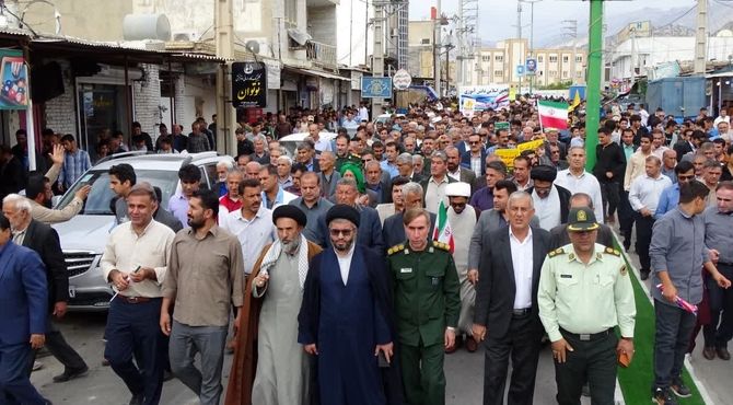 راهپیمایی روز استکبارستیزی در شهرستان لنده