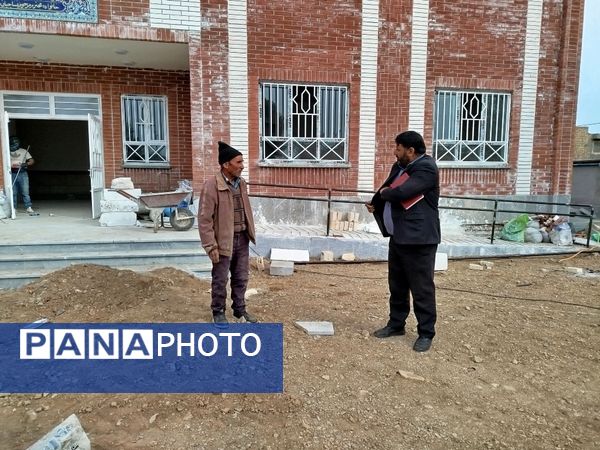 بازدید معاون توسعه و پشتیبانی اداره آموزش و پرورش کاشمر از مراحل ساخت آموزشگاه مرحوم حسین نساجیان کاشمر 