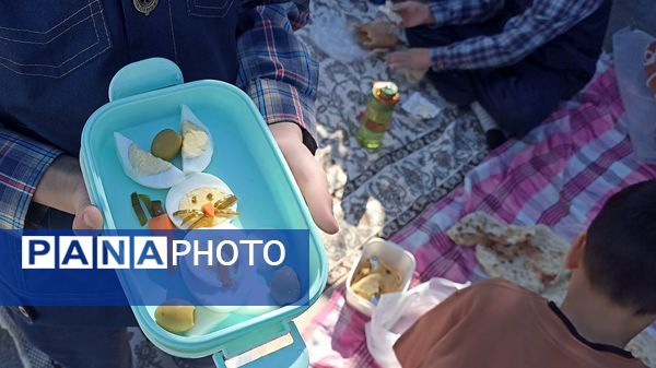 ترویج تغذیه سالم با برگزاری اردوی حیاطی در دبستان فطرت